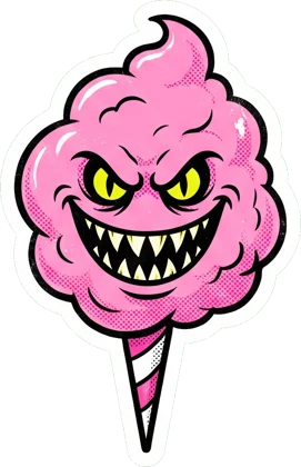 new sticker just dropped: demon candyfloss hahaha 🧡