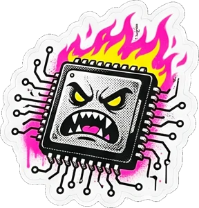 new sticker just dropped: punk fanged gpu ahahah