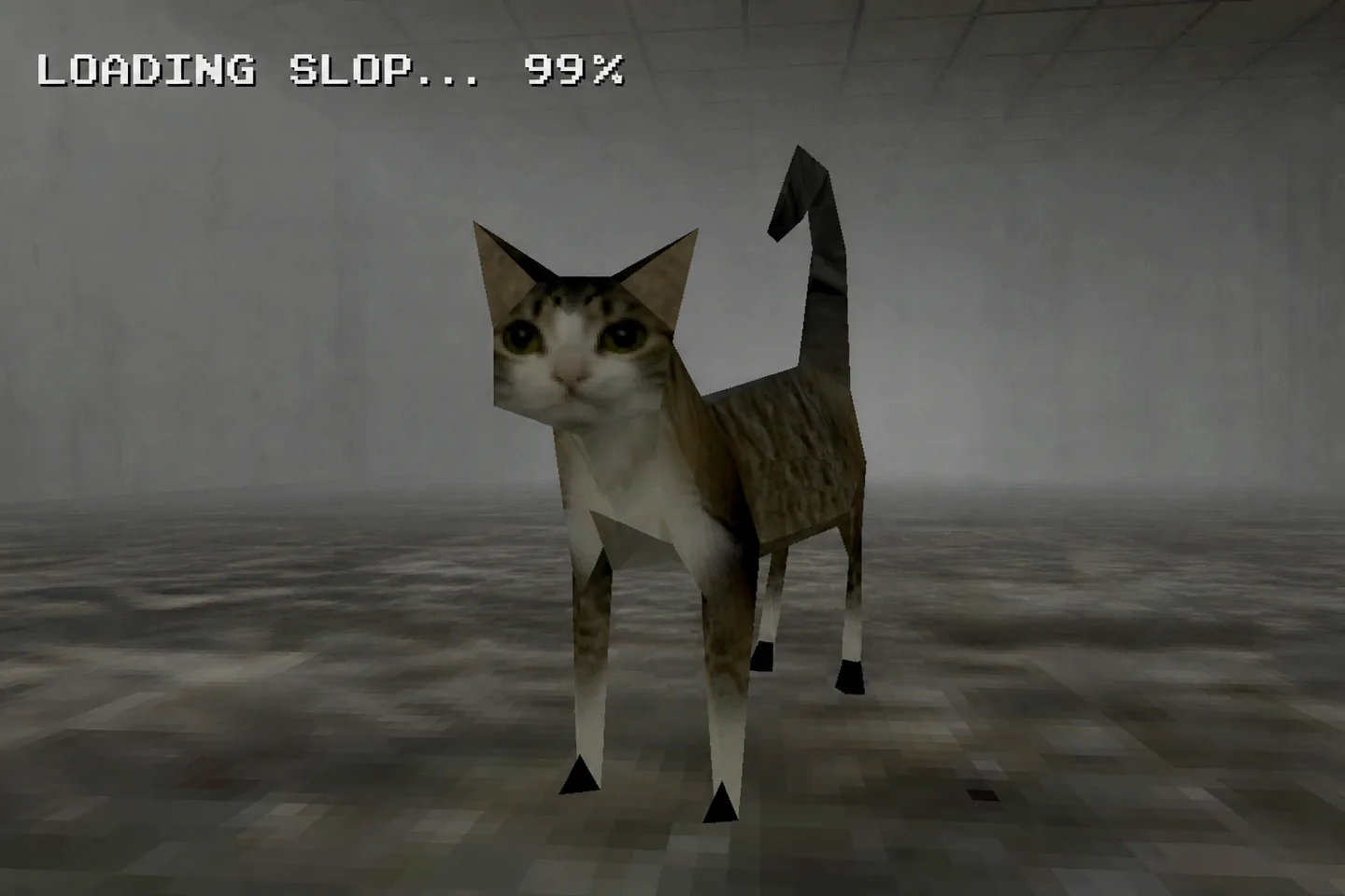 LOADING... 99%, PS1 cat stuck at 99 percent