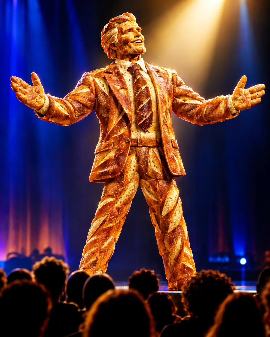 LINKEDIN GURU, FRESHLY BAKED, Motivational speaker made entirely of bread