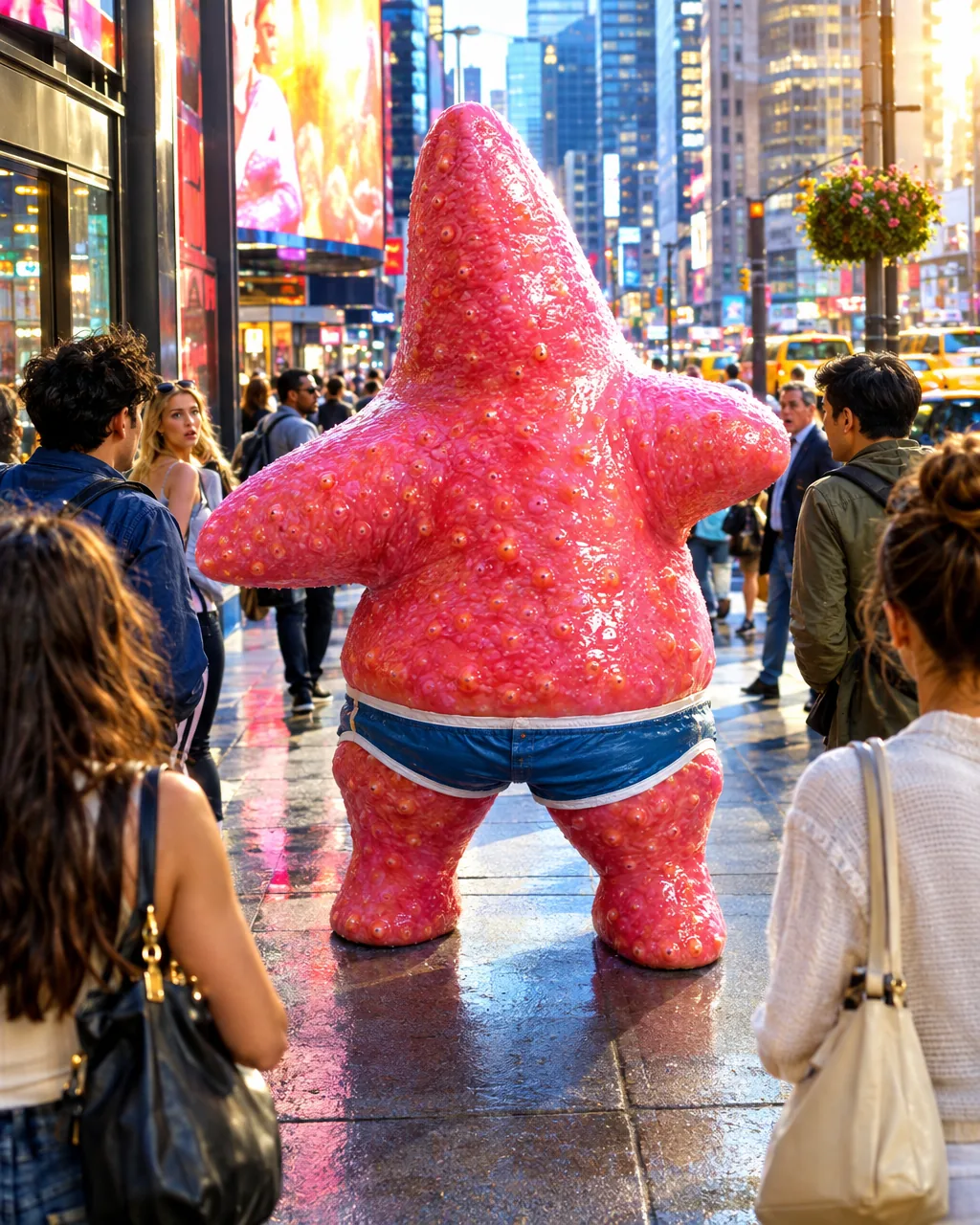 REAL RECOGNIZE REAL, Giant pink starfish man walks among us